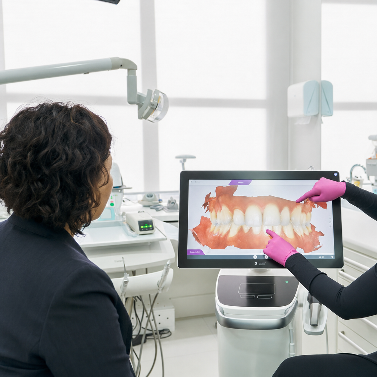 Avaliação digital do sorriso em equipamento odontológico